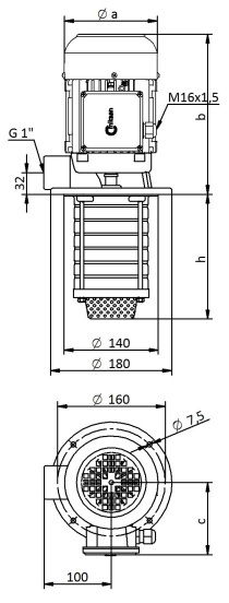 Насос HDA02 Miksan - габаритные размеры