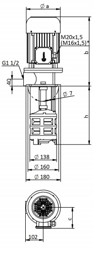 Насос GP Miksan - габаритные размеры