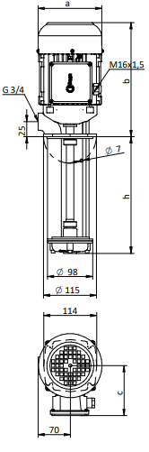 Насосы FP90 Miksan - габаритные размеры