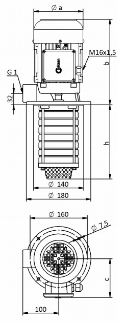 Насос HCA04 Miksan - габаритные размеры