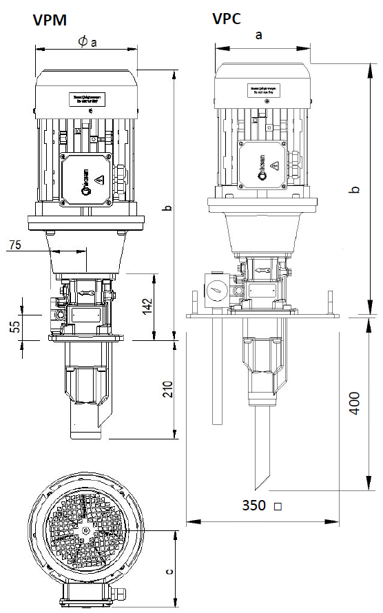 Чертеж винтовых насосов VP Miksan 